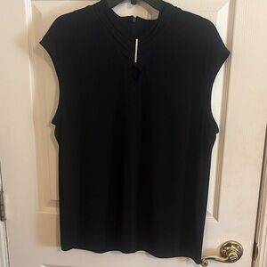 Calvin Klein Black Keyhole Blouse